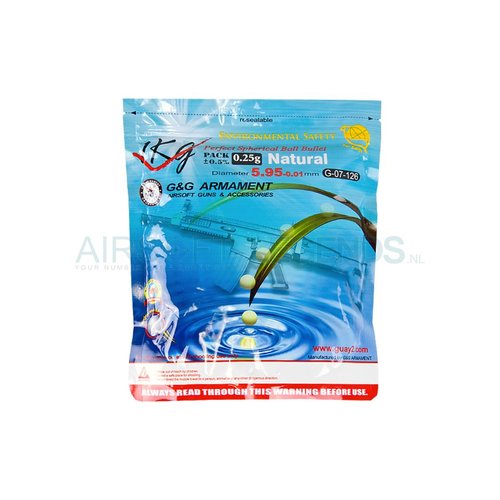 G&G G&G 0.25g Bio Precision BB's 4000rds White G&G G&G 0.25g Bio Precision BB's 4000rds White