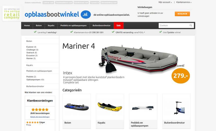 Opblaasbootwinkel.nl opent haar deuren!