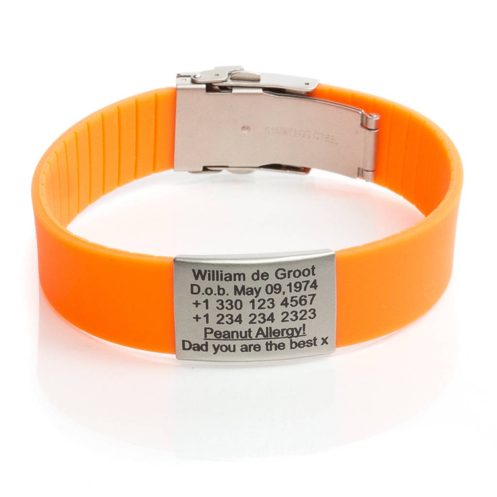ID armband oranje Icetags SOS armbanden