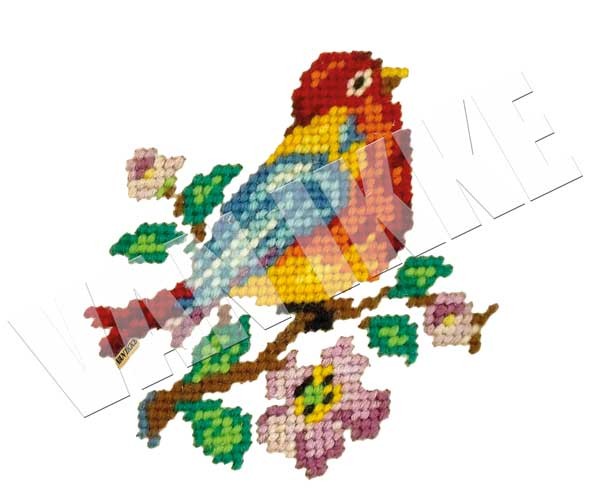 Geborduurd vogeltje