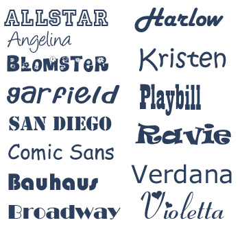 Fonts for backpack