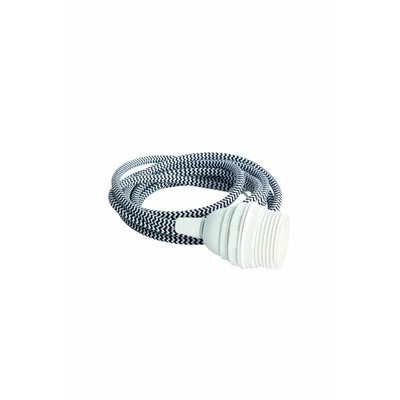 House Doctor Lampsnoer zwart/wit grote fitting