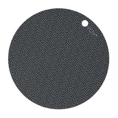OYOY Placemats donker grijs - dot print