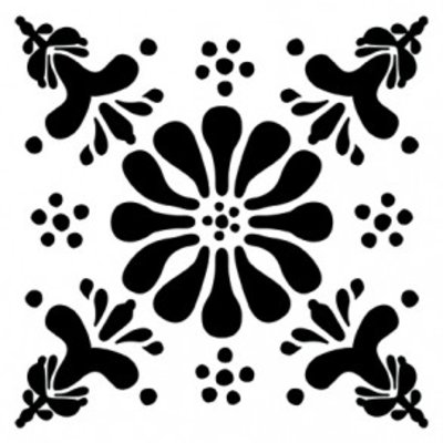 Tile Junkie Tegelsticker - flower Black/white