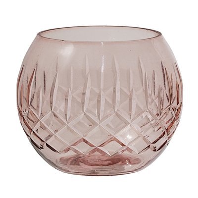 Bloomingville Waxinelichthouder glas, rose