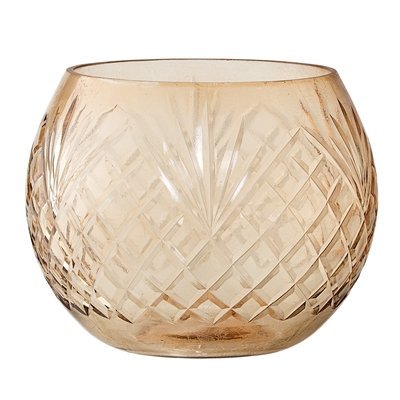 Bloomingville Waxinelichthouder glas, brown