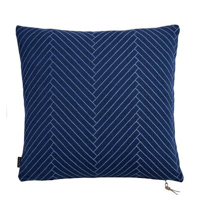 OYOY Kussen Fluffy Herringbone Dark Blue