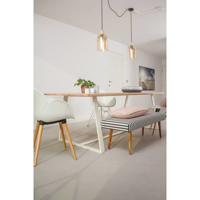 PURE Wood Design ‘Soborg’ eikenhouten tafel/onderstel schuin leggers