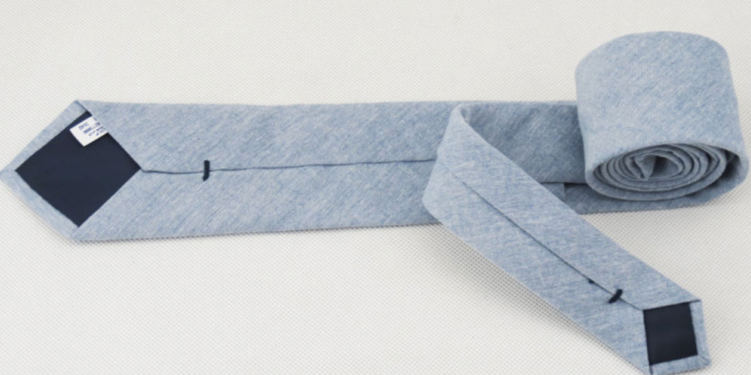 katoenen blauwe stropdas