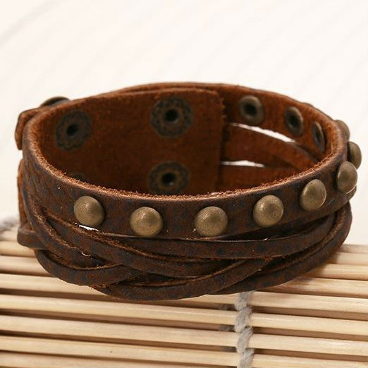 Lederen armband man