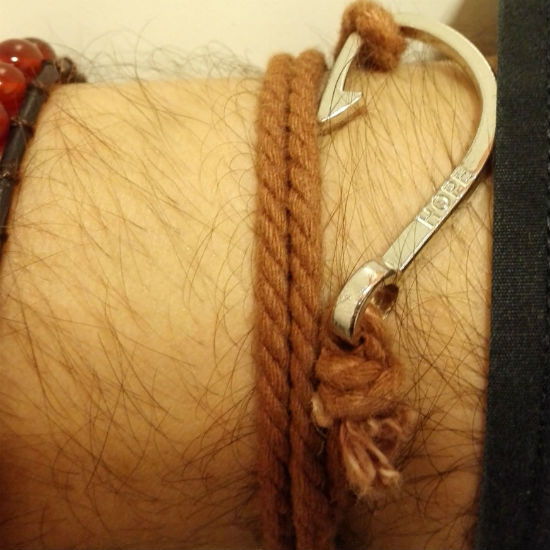 Nautische armband bruin