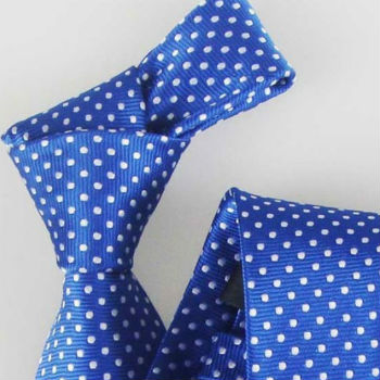 Blauwe Stropdas Polkadot
