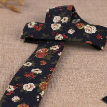 Stropdas Floral Navy