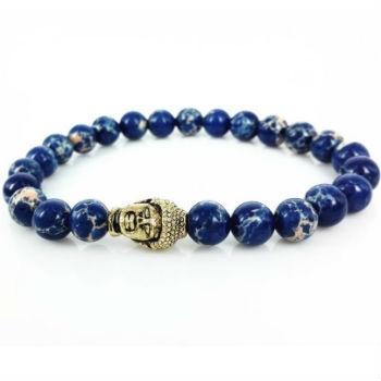 Buddha heren Armbanden kopen Blauw Agaat