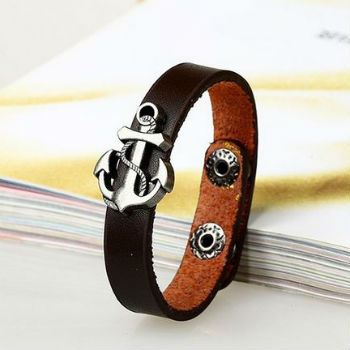 Herenarmband met metalen anker