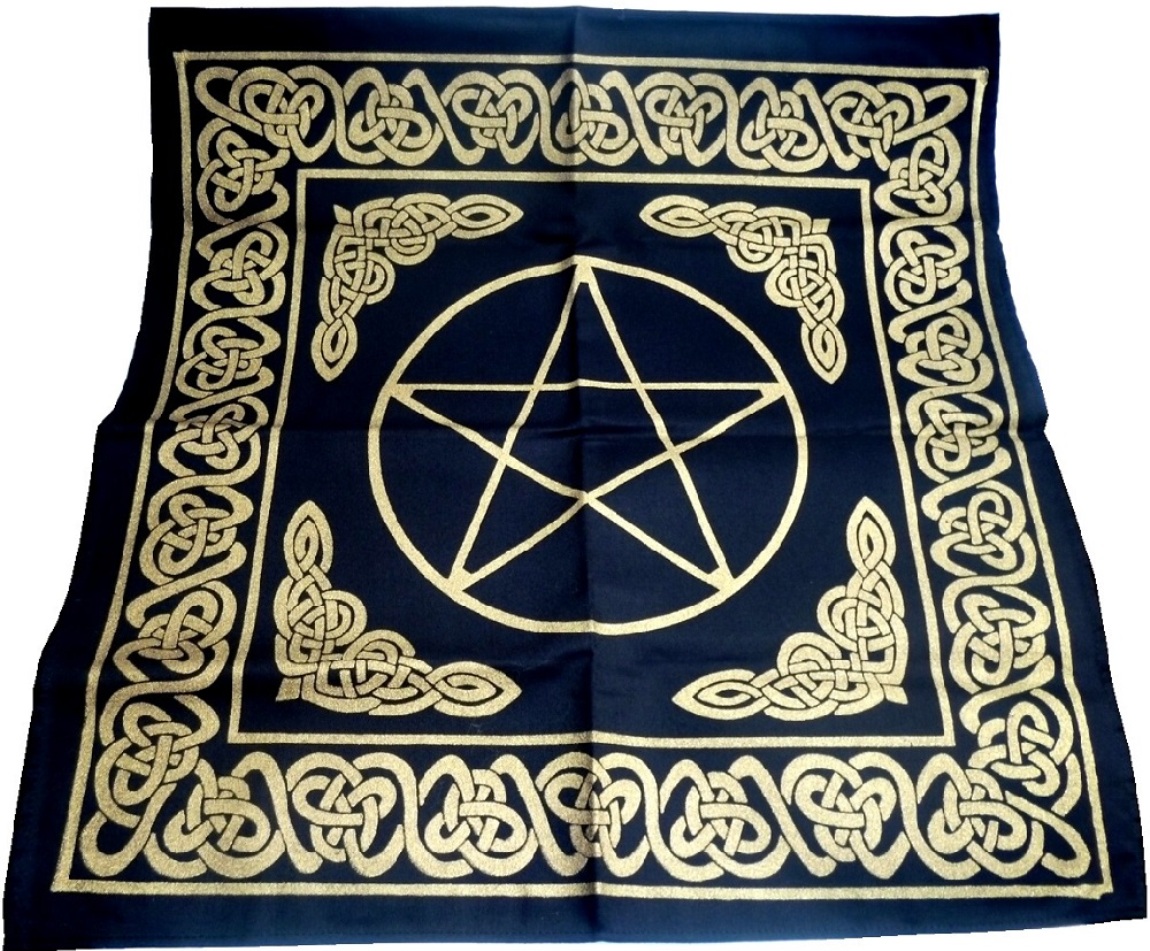 Altartuch Pentagramm mit Pentakel und Rahmen aus keltischen Mustern