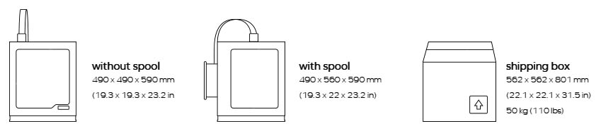 Zortrax M300 dimensions