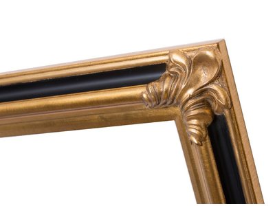 Valencia - Gold mit schwarzem Holzrahmen