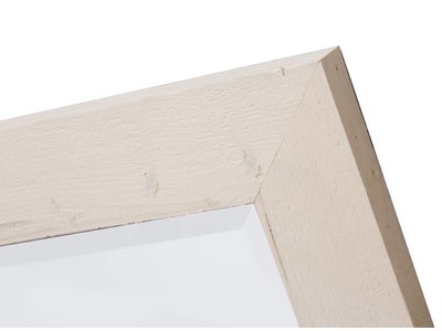 Wood - Spiegel mit weißem Gerüstholzrahmen (geschliffen)