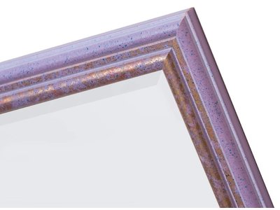 Spiegel mit violetten und goldenen Rahmen