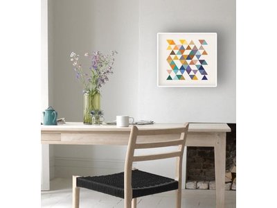 Retro Triangle - Poster mit weißem Rahmen