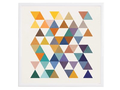 Retro Triangle - Poster mit weißem Rahmen