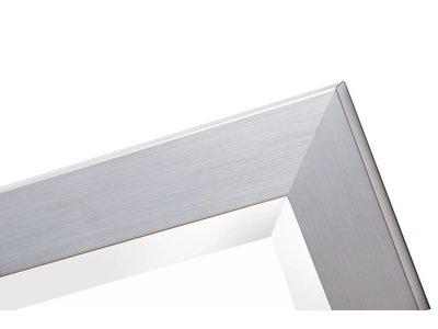 Spiegel mit breitem Rahmen in Silber