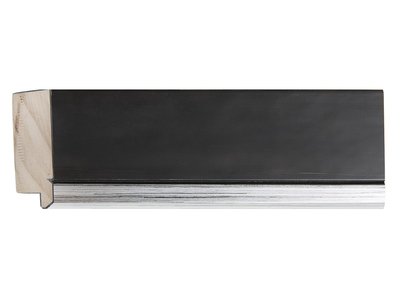 Schwarzer Spiegel mit silbernem Rand