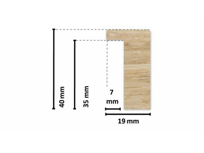 Ravenna - weißer tiefer Holzrahmen