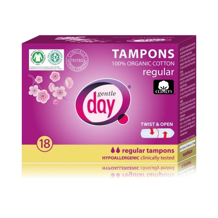Gentle Day Tampons Regular, 100 gecertificeerd biologisch katoen De