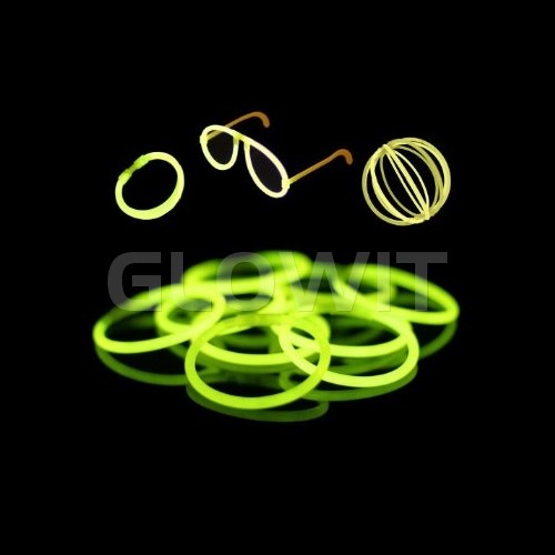 Glowit 100 bracelets lumineux - 200mm x 5mm - Vert