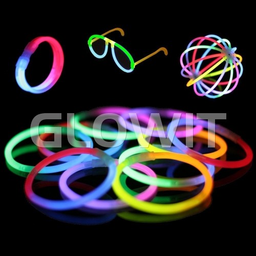 Glowit 100 glow bracelets - 200mm x 5mm - Mixed