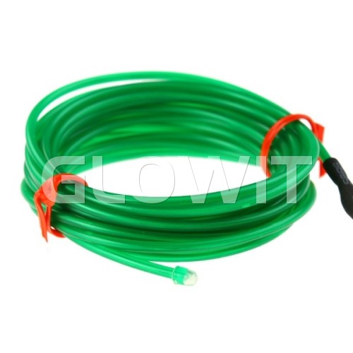 Glowit EL wire - 2m x 2.3mm - 3V (2 x AA batteries) - Green (Invertor included)