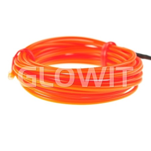 Glowit Fil EL - 2m x 2.3mm - 3V (2 x AA piles) - Oranje (Inverteur Inclus)