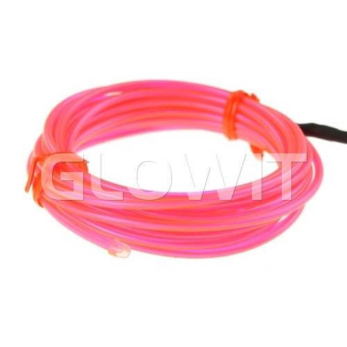 Glowit EL wire - 2m x 2.3mm - 3V (2 x AA batteries) - Pink (Invertor included)