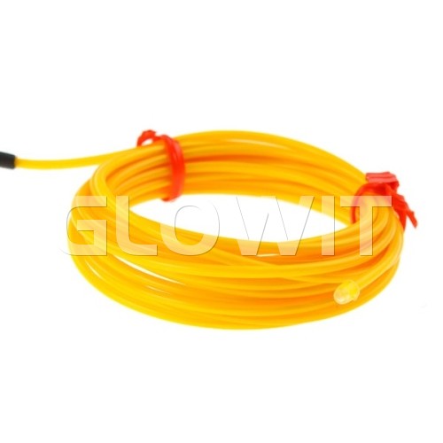 Glowit Fil EL - 2m x 2.3mm - 3V (2 x AA piles) - Jaune (Inverteur Inclus)