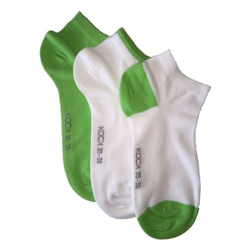 Kock Sockswear 3-pack naadloze sneakersokken dames groen met wit Kock Sockswear 3-pack naadloze sneakersokken dames groen met wit