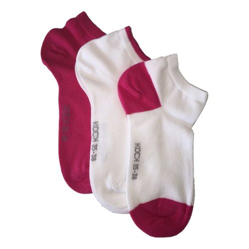 Kock Sockswear 3-pack naadloze sneakersokken dames roze met wit Kock Sockswear 3-pack naadloze sneakersokken dames roze met wit