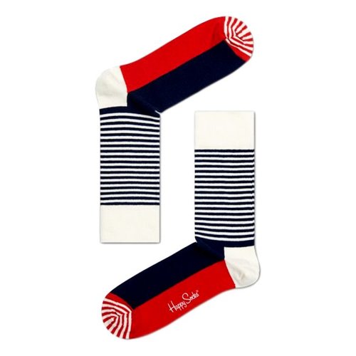 Happy Socks Stripe Half rood/wit/blauw Happy Socks Stripe Half rood/wit/blauw