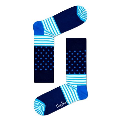 Happy Socks Stripes & Dots blauwtonen Happy Socks Stripes & Dots blauwtonen