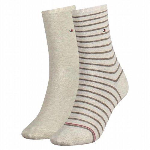 Tommy Hilfiger 2-pack Streep Smal Beige Tommy Hilfiger 2-pack Streep Smal Beige