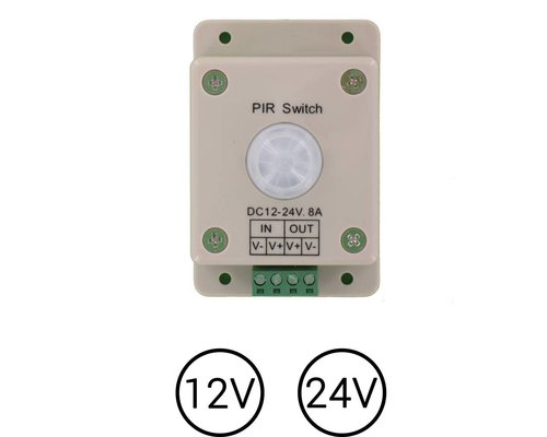 ledstrip opbouw bewegingsmelder met PIR sensor voor 12-24V strips ledstrip opbouw bewegingsmelder met PIR sensor voor 12-24V strips