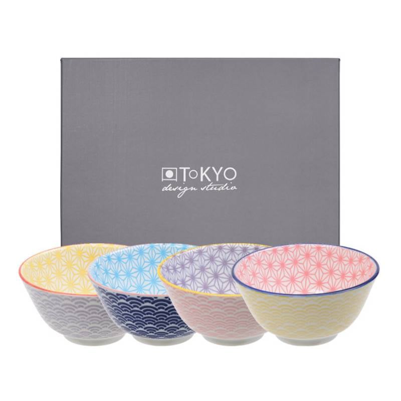 Tokyo Design Studio Star Wave Bowls Ø 12 Cm Multicolor Set Of 4 Tokyo Design Studio Star Wave Bowls Ø 12 Cm Multicolor Set