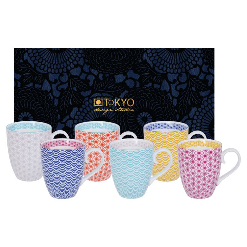 tokyo design studio star wave set of 6 mugs 380 ml cookdine