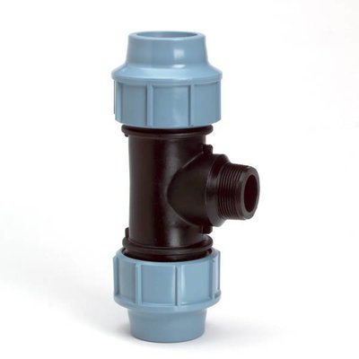 UD draad T-stuk 90º 2 x klem/1 x buitendraad
