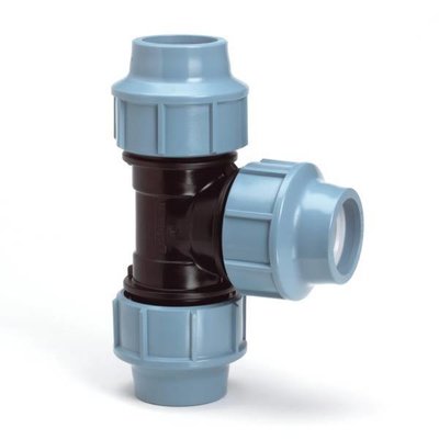 UD verloop T-stuk 90º 3 x klem