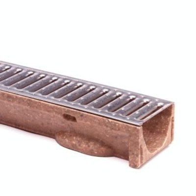 vloergoot polyesterbeton type ECO, inc gegalvaniseerd rooster, lengte 0.50 meter