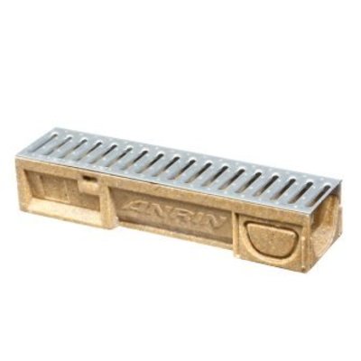 polyesterbeton vloergoot type self-100 met gegalvaniseerd sleufrooster 50 x 10 cm