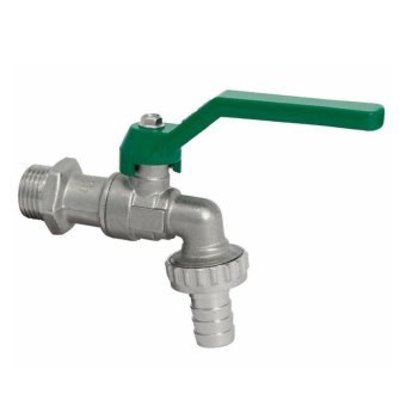 RIV messing verchroomde tap kogelafsluiter type 5600, met slangwartel