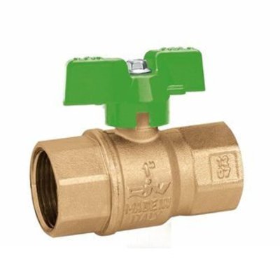 RIV messing kogelafsluiter type 4184 2x binnendraad, anti legionella systeem, volle doorlaat